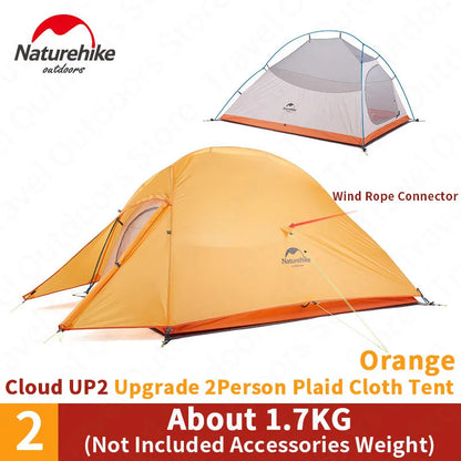 Naturehike Cloud Up 1 2 3 Camping Tent Ultralight Single Double Triple People Tent Outdoor Travel Hiking 3-4 Season Double Layer